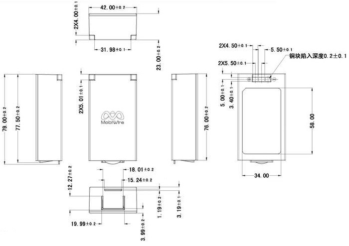 18650 2600mAh 7.26V锂电池尺寸